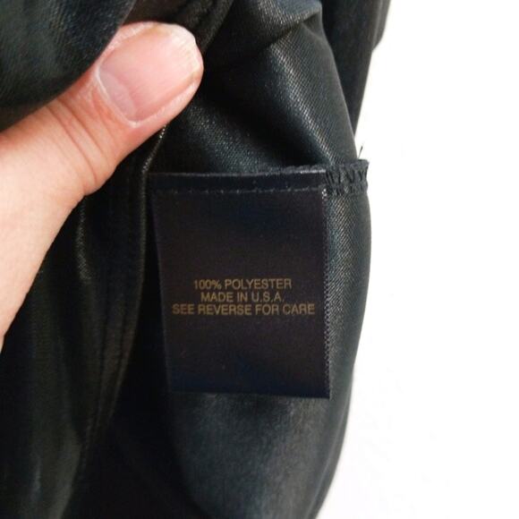 NWT LaRok liquid metallic black cowl neck dress M - Picture 13 of 14